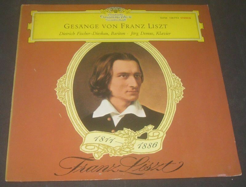 Songs by Liszt Fischer-Dieskau Demus DGG 138793 Red Stereo Tulips LP EX 1964