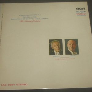 Tchaikovsky Piano Concerto No. 1 Leinsdorf Rubinstein RCA LSC-2681 LP EX ED1