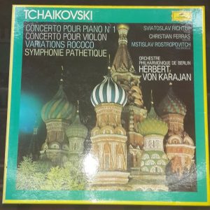 Tchaikovsky Richter Ferras Rostropovich Karajan DGG 2721 242 3 lp Box EX