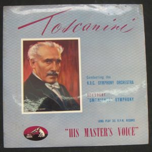 Toscanini – SCHUBERT : Symphony No 8 Unfinished HMV red/gold lp 10″