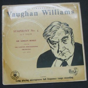 Vaughan Williams – Symphony No. 5 . Boult . Decca lxt 2910 lp 50’s ED1