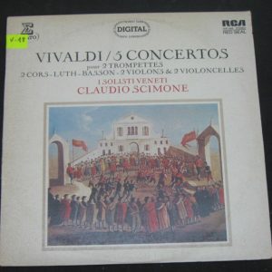 Vivaldi 5 Concertos . Scimone , I Solisti Veneti  ,Touvron . ERATO lp Digital