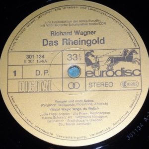 Wagner ‎- Das Rheingold  Janowski Eurodisc 301 137-445 Gold label 3 LP Box EX