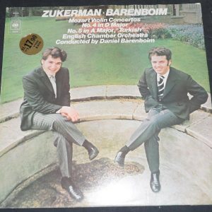 Zukerman Barenboim Mozart Violin Concertos CBS ‎ 72859 lp EX