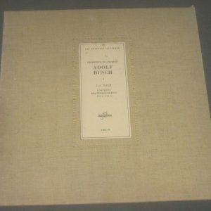 BACH – Brandenburg Concertos 1 2 6 ADOLF BUSCH Columbia COLC 13 LP 50’s
