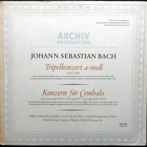 BACH – Triple Concerto Concerto For Harpsichord RALPH KIRKPATRICK Archiv GER