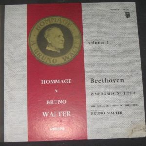 BEETHOVEN Symphonies No 1 / 2 BRUNO WALTER Philips L 09.424 L Gatefold lp EX