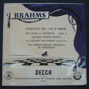 BRAHMS piano concerto no. 1 CURZON , BEINUM Decca LXT lp Israeli Press ED1