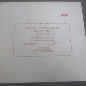 Bach Cantatas No. 6 & 65 Fritz Werner  Reichelt / Topper MHS 653 LP