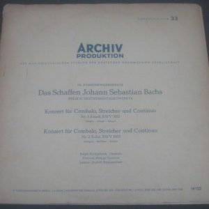 Bach Concerto BWV 1052 / BWV1 053 Kirkpatrick Baumgartner Archiv 14122 APM LP