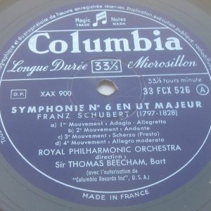 Beecham – Schubert / Grieg  Columbia FCX 526 LP