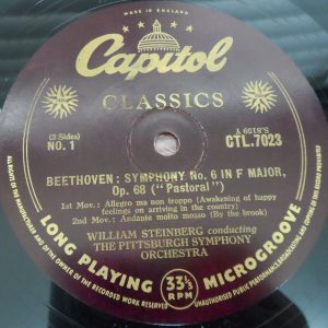 Beethoven Symphony 7 Steinberg Capitol ‎CTL 7023 lp 50’s ex
