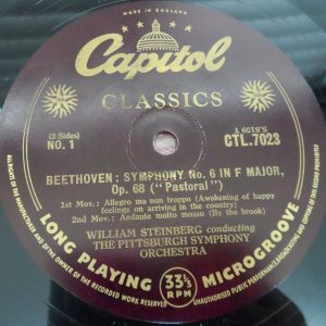 Beethoven Symphony 7 Steinberg Capitol ‎CTL 7023 lp 50’s ex