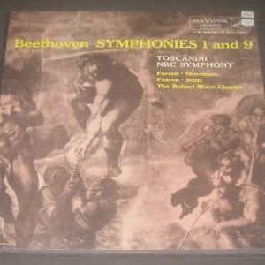 Beethoven Symphony No. 1 & 9 Toscanini RCA LM 6009 2 LP Box EX