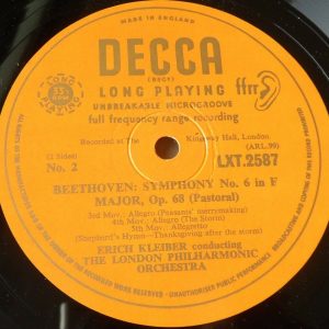Beethoven ‎Symphony No. 6 Pastoral Kleiber Decca LXT 2587 Gold Letter lp ED1