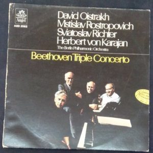 Beethoven Triple Concerto Karajan Rostropovich Richter Oistrakh ASD 2582 LP EX