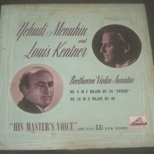Beethoven Violin Sonatas Menuhin / Kentner HMV ALP 1105 ED1 LP