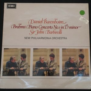 Brahms Piano Concerto No.1 Barenboim Barbirolli HMV EMI ASD 2353 lp EX