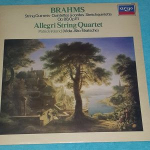 Brahms String Quintets Nos. 1 & 2  Allegri String Quartet Argo ZK 94 LP EX