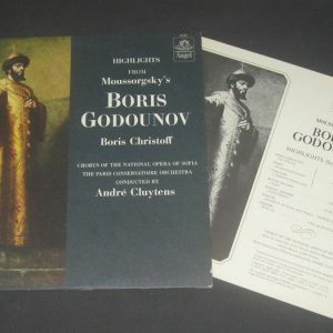 Cluytens : Moussorgsky Boris Godounov ( Highlights ) Christoff Angel 36169 lp EX