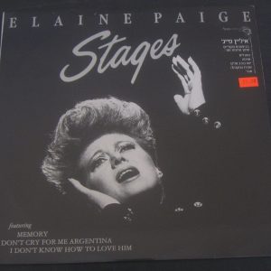 Elaine Paige ‎– Stages Hebrew Print WEA 24 0228 1 Israel LP Israel