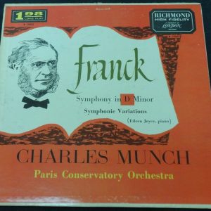 Franck Symphony In D Symphonic Variations Munch Joyce London Richmond ‎lp ex