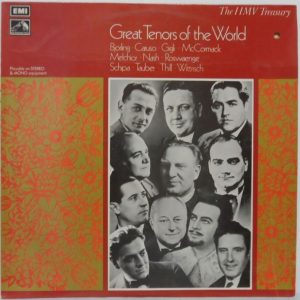 Great Tenors Of The World LP Crauso Bjorling Gigli McCormack Melchoir EMI HMV
