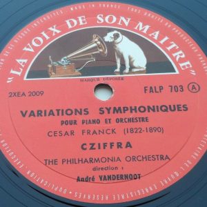 Grieg Concerto  Franck Variations symphoniques Cziffra Vandernoot FALP 703 LP