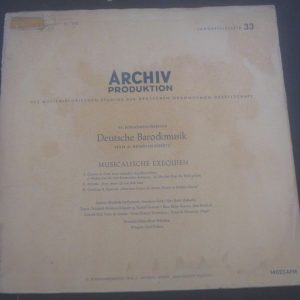Heinrich Schutz Musicalische Exequien Karl Richter Archiv  14023 LP 1953