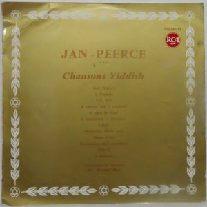 Jan Peerce – Chansons Yiddish LP Rare Jewish folklore France Pressing RCA