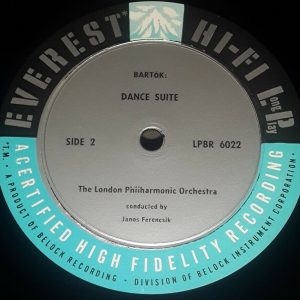 Kodaly Psalmus Hungaricus Bartok Dance Suite Ferencsik Everest LPBR-6022 LP 1959