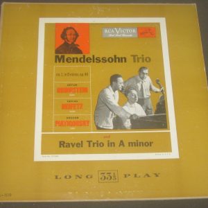 Mendelssohn / Ravel Trio Piatigorsky Rubinstein Heifetz RCA LM 1119 USA 50’s LP