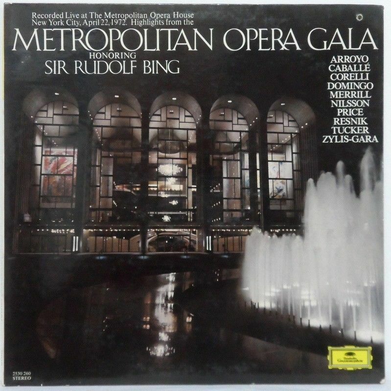 Metropolitan Opera Gala honoring SIR RUDOLF BING LP DGG gatefold Arrayo Caballe