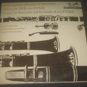 Mozart Sym No. 39 Clarinet Con K. 622 Karl Dorr / Ferdinand Leitner Eurodisc LP