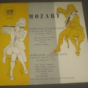 Mozart  Symphonie Concertante Seegelken / Reinhardt / Barchet / Kirchner VOX LP