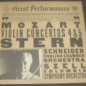 Mozart Violin Concertos No. 4 & 5 Stern Schneider Szell CBS 37808 LP
