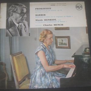 Nicole Henriot – Prokofiev Concerto Barber Meditation Munch RCA 630 484 LP 50’s