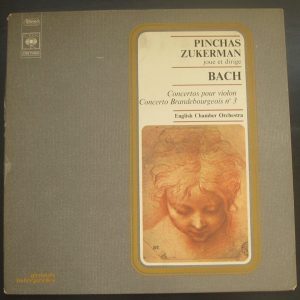 PINCHAS ZUKERMAN / BACH – Violin Concerto , Brandenburg CBS 75964 lp RARE