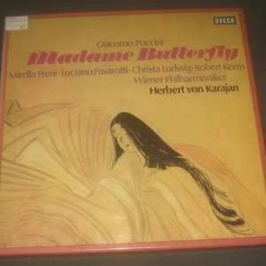 PUCCINI MADAME BUTTERFLY  PAVAROTTI / FRENI / KARAJAN  DECCA 6.35258  3 LP BOX