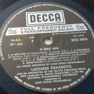 Pavarotti – Favourite Neapolitan Songs Decca ‎SXLI 6870  lp ex