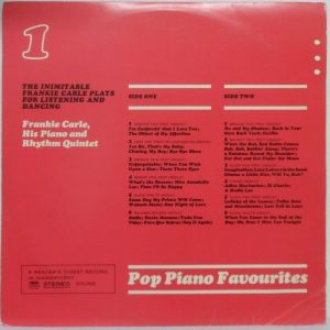 Pop Piano Favorites Vol. 1 – The Inimitable Frankie Carle LP 1967 foxtrot RARE