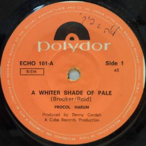 Procol Harum – A Whiter Shade Of Pale / A Salty Dog / Homburg 7″ Polydor Israel