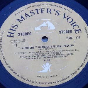 Puccini‎ – La Boheme Schippers Freni Gedda Adani HMV SAN 131-2 2 LP ED1 1964