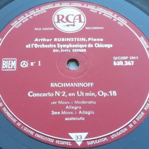 Rachmaninoff / Liszt – Piano Concertos Reiner , Wallenstein , RCA 630 367 lp EX