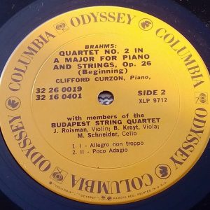 Schumann Dvorak Brahms – Budapest String Quartet / Curzon Odyssey 32260019 2 LP