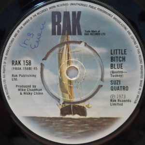 Suzi Quatro – 48 Crash / Little Bitch Blue 7″ 1st UK press 1973 RAK 158 pop