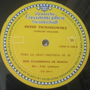 Tchaikovsky Capriccio Italien , Nutcracker suite . Lehmann . DGG 19028 Tulip lp