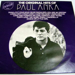 The Original Hits Of Paul Anka LP 1974 Israel Israeli press Embassy pop oldies