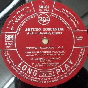 Toscanini Conducts Dukas Smetana Saint-Saëns Liadoff Weber RCA 630.394 lp ED1