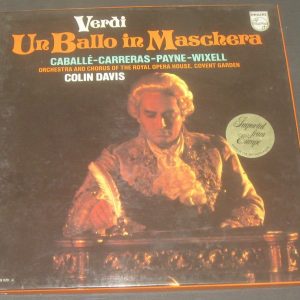 Verdi Un Ballo in Maschera Colin Davis Carreras Philips 6769 020 3 LP Box EX